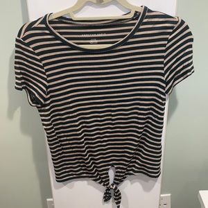 american eagle ribbed tie front t shirt